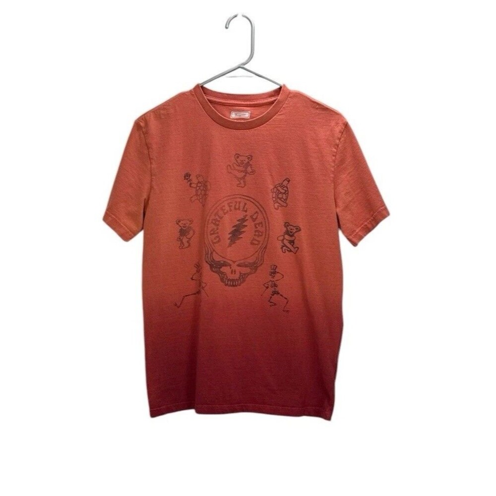 Grateful Dead Ombre Graphic Tee Size S By American Eagle 100% Cotton‎ Orange/Red